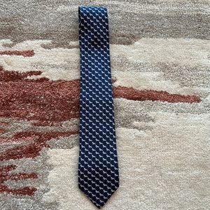 Ferragamo gancini silk tie blue zebras